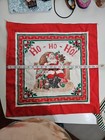 Vtg Christmas Linen Tea Towel  Santa Hankerchief  Reindeer Potholder 