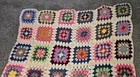 Lot Of 2 Granny Square Blankets Afghan Throw Black White Colorful Multicolor 