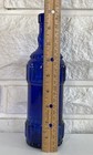Dark Cobalt Blue Glass Bottle Wine Decorative Mcm Mid Century Modern 9  Tall
