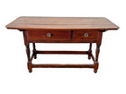 Antique William Mary Walnut Farm Table Pa Tavern Pub Stretcher Base 18th Century
