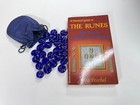 Vintage Rune Set - Beautiful Cobalt Blue Glass W  The Runes Book By Lisa Peschel