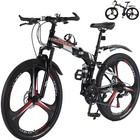 26  Folding Mountain Bike 24 Speed Men Bikes Mtb Bicycle School Dual Disc Brake