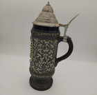 Original King Antique Vintage German Beer Stein With Pewter Lid Eagle 3d 9  Tall