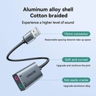 Usb To Audio Jack Sound Card Adapter With Dual Trs 3-pole 3 5mm Headphone And Mi