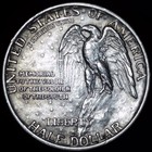 1925 Stone Mountain Half Dollar Au-bu   Beautiful Coin Over 100 Years Old 