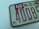 Vintage Original 1984 North Carolina Motorcycle License Plate Tag  400852