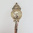 C 1865 Antique Coin Silver Sauce Ladle Gravy Medallion Marked Coin Gorham  900