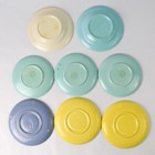Lot Of 8 Vintage Mcm Pastel Ceramic Saucer Dishes