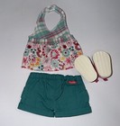 American Girl Doll Easy Breezy Outfit Halter Top Cuffed Shirts   Sneakers Htf