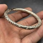 Beautiful Antique Tibetan Dragon Carved Silver Twisted Bracelet 