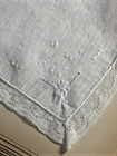 Antique Lace Edge Linen Handkerchief Whitework Embroidery Bridal Hanky 10 