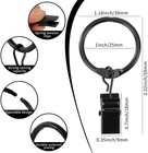 Openable Curtain Rings W  Clips 1inch Inner Diameter heavy Duty Rustproof Metal