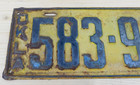 Vintage Original 1928 Oklahoma License Plate Tag   583-981