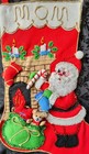 Bucilla Vintage  mom  Felt Christmas Stocking Finished Santa Fireside Sequin Mom