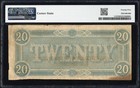 1864  20 Twenty Dollar Confederate States Of America Csa Note T-67 Pmg Vf 25