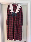 Vtg Girls Dress Lot Green Velvet  Size 12 Red Plaid Sz 10 Holiday Partychristmas