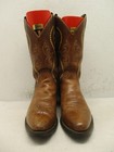 Justin Brown Leather Yellow Stitching Cowboy Boots  Womens Size 7 B Style L4936