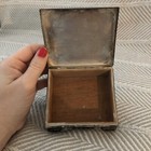 Antique Silver Box Cedar Lined 1894 Poole Footed Cigarette Case E Monogram 4in