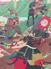 Japanese Woodblock Print Samurai Battle Original Authentic Antique Circa 1860