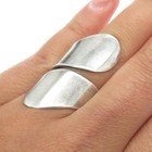 925 Sterling Silver Vintage Mexico Modernist Overlap Ring Size 8 25