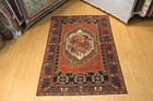 Antique  Bakhtiari Rug  7  X 5  Rust  Orange  Matches Heriz  Serapi  Farahan Rug