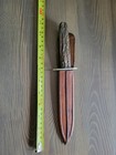 Landers Frary   Clark Aetna Works St  Louis Stag Handle Bowie Knife W org Sheath