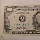 One Hundred Dollar Bill  100 Series 1993 Crisp Note