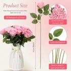 20 Pcs Artificial Rose Flowers With Long Stem real Touch Silk - Pink