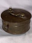Beautiful Indian Brass Spice Box Hinged With Compartments In Copper And Brass 