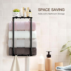 Towel Racks For Bathroom Towel Holder With Shelf   6 Hooks space Saving Vertical