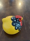 Happy Hens Porcelain Handmade New Zealand Yellow Red Black Vtg Folk Art  2   