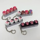 Cute Cat Paw Keychain Fidget Toy Push Button Stress Relief Backpack Phone Charm