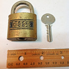 Vintage Brass Reese Padlock W  Original Key Working Condition Lock It Up Secure