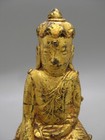 Fine Old Antique Burmese Southeast Asia Wooden Lacquer Gold Gilded Buddha Statue