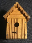 Old Vintage Ornate Carved Oak Wood Bird House Salvaged Wooden Art ooak Birdhouse