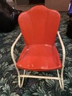 Vintage  1950   s  Red  Metal  Child   s  Clam Shell  Rocker  Rocking Chair  Awesome
