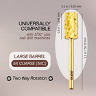 Professional Gold Large Barrel Nail Drill Bit 5x Coarse Grit