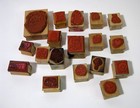 Vintage 1990s Mixed Lot Of 18 Holiday Seasonal Wood   Rubber Stamps Crafts