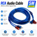 2pack 16ft 5m Car Audio 2 Rca Male To 2 Rca Male Cable Stereo Signal Wire Ofc Us