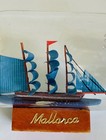 Pair Of Sailing Ship In A Bottle With Wood Stand   Ornament