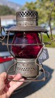 Missouri Pacific Handlan Red Globe Railroad Lantern Original   Complete