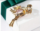 Reindeer Brooch Pin Blue Fashion Jewelry Fast Free Ship 2 Inch
