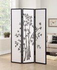 Roundhill Furniture 3-panel Oriental Shoji Room Divider Screen  Black