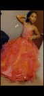 Orange Formal Flower Girl Dress With Ruffled Skirt And Embellished Bodice