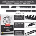 Pandafly Calligraphy Pens Set  10 Sizes For Hand Lettering And Writing