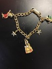 Walt Disney Charm Bracelet Vintage 60 s Castle  Mickey  Tinkerbell No Tarnishing