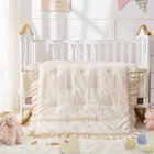 Wowelife 3 Pieces Crib Bedding Set For Girls  Bed Size  Khaki Ruffles 