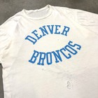 True Vintage Denver Broncos White Shirt Xl Thrashed Nfl Football Sports Rare