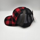 Eskimo Ice Fishing Buffalo Plaid Trucker Hat Red black Adjustable Nwt