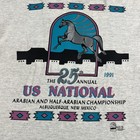 Vintage Us National Arabian Horse Shirt Woman s Xl Gray Albuquerque 1991 90s